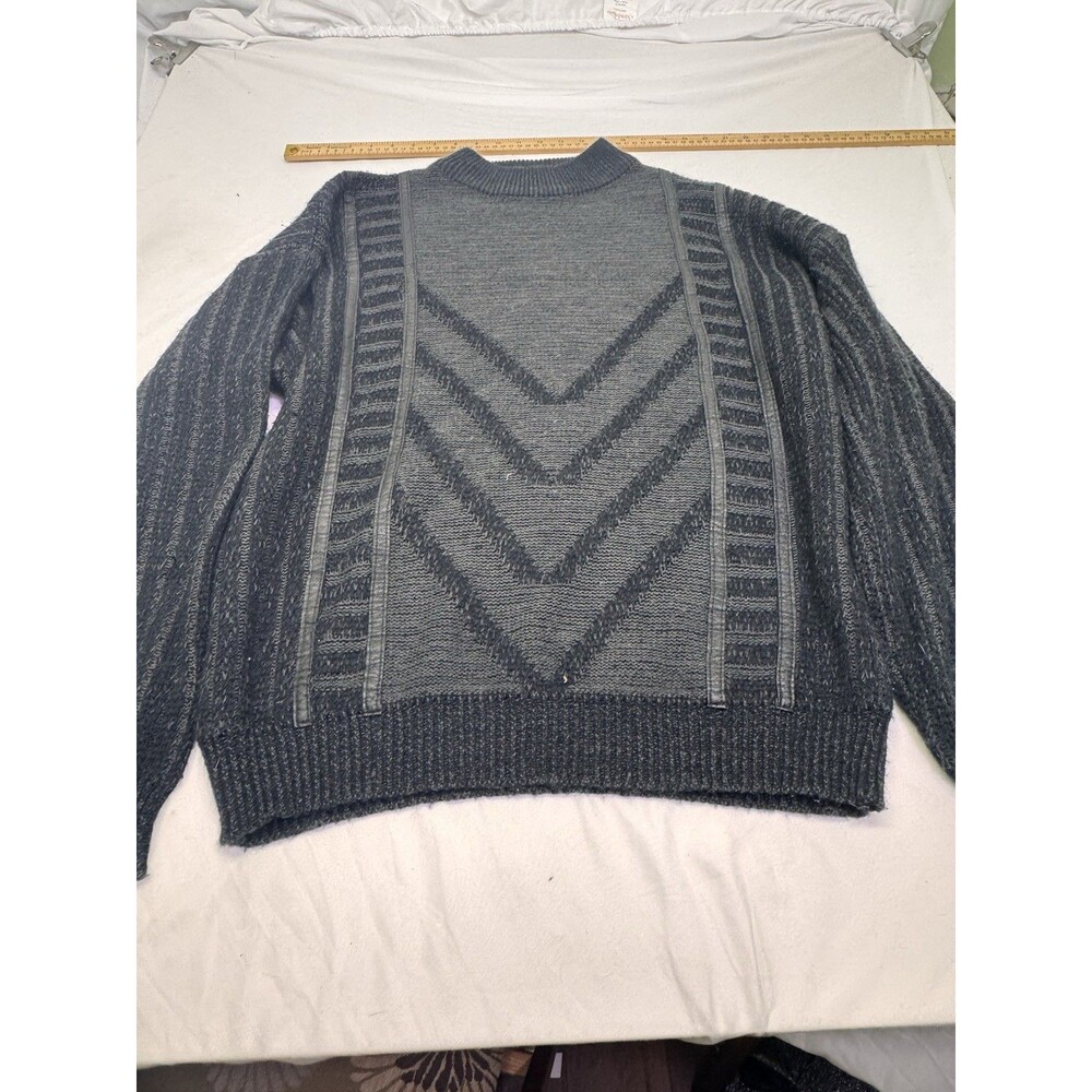 Vintage Bugle Boy Sweater Mens Xl Black Pullover Knit Acrylic 80s Retro Y2K Grun